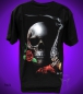 Preview: Black Glow T-Shirt - Totenkopf mit Pistole