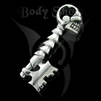 Silberanhänger - Schlüssel mit Totenkopf
