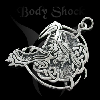 Silberanhänger - Keltischer Drachen