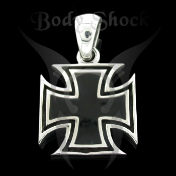 Silberanhänger - Eisernes Kreuz mit Kaltemaille