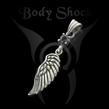 Silberanhänger Flügel mit Steinen