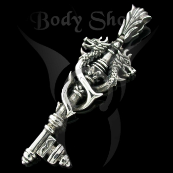 Silberanhänger - Schlüssel mit Drachen