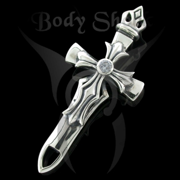 Silberanhänger - Schwert mit Stein