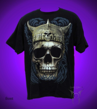 Black Glow T-Shirt - Totenkopf mit Wikigerhelm T-Shirt