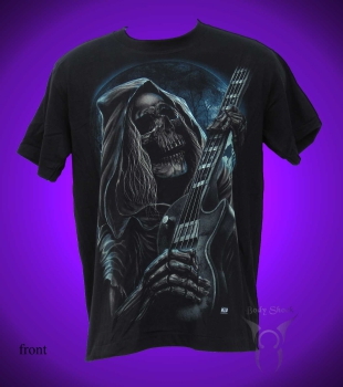 Black Glow T-Shirt - Skelett mit Gitarre T-Shirt